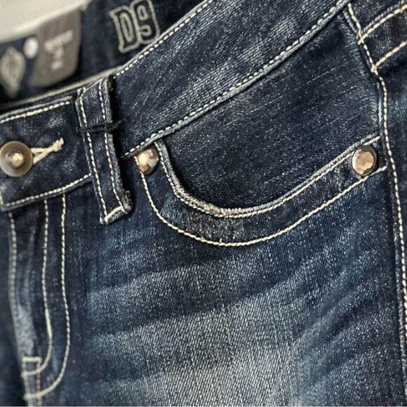 District 9 Dark Wash Slick Boot Cut Denim Jeans - Picture 6 of 11